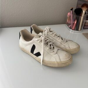 Veja Campo Cream and Black Casual Sneakers